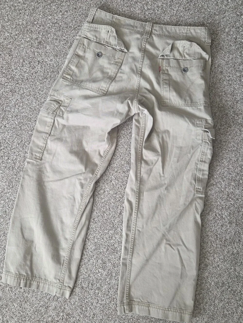 Vtg Levi’s Cargo Pants Mens 30 Brown Beige Y2K Loose Baggy Wide Leg FIT 34x29